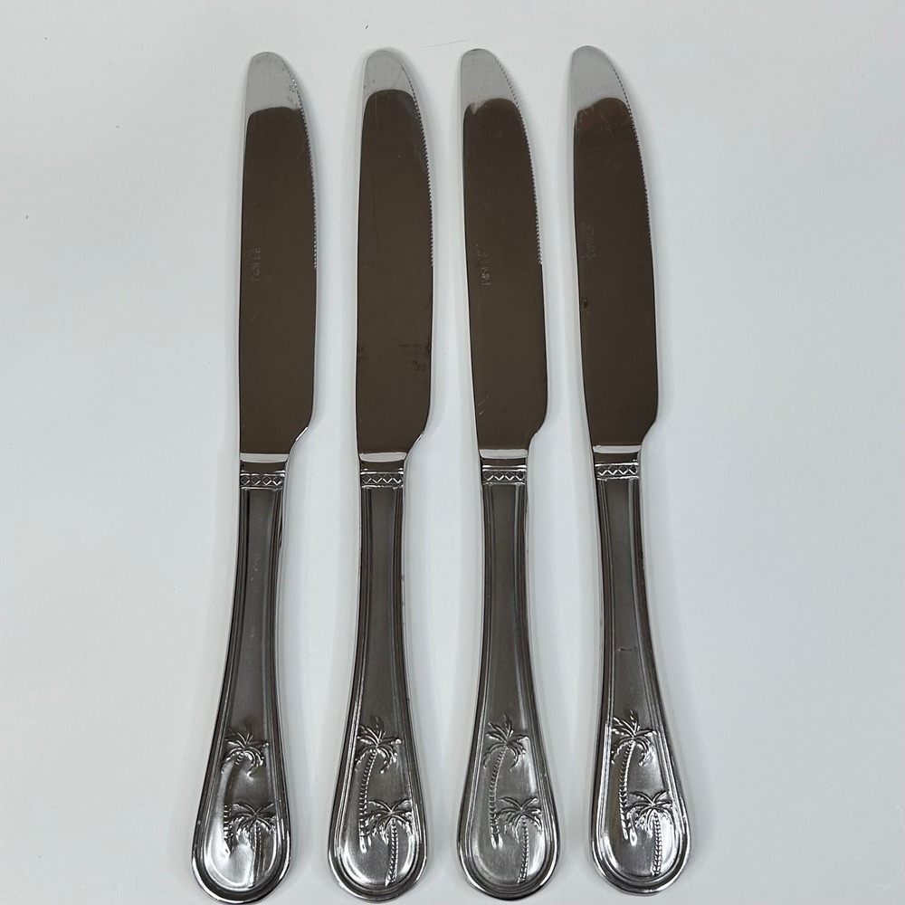 Towle PALM BREEZE Stainless Steel Dinner Knives Set of 4 Tropical 9in